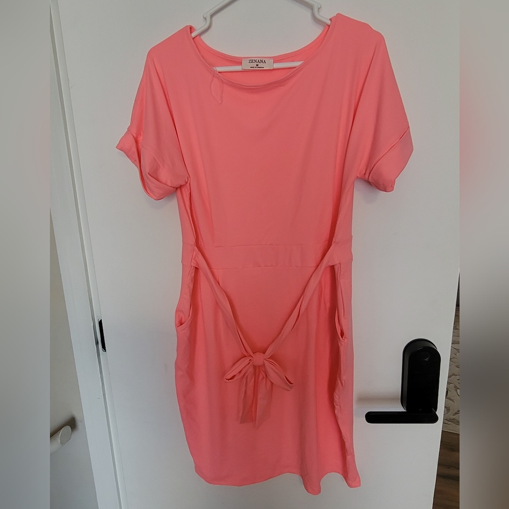 Zenana Coral Pink Tshirt Dress